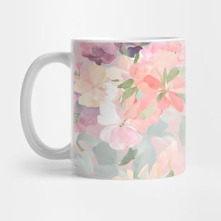 Warm Pastel Abstract Spring Wildflowers Trendy Watercolor Flowers Pattern Mug